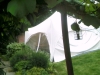 Sometimes it's a tight squeeze to fit a marquee in a garden