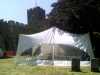 wedding marquee in church grounds